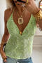 sexy non-stretch halter neck embroidery sequins large backless vest_Pink_Light Green