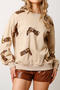 christmas slight stretch sequins boots pattern loose sweatshirt_Gray_Pink_Khaki