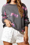 christmas slight stretch sequins boots pattern loose sweatshirt_Gray