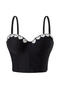 sexy slight stretch rhinestones butterfly shape sling boned crop vest_Black