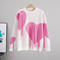 casual slight stretch contrast color heart tassel knitted loose sweater_Black_Dark Gray_Pink_Light Pink