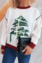 christmas tree pattern slight stretch tassel decor knitted sweater_Black_White