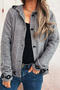 casual slight stretch heart-shaped single-breasted knitted cardigan_Black_Gray