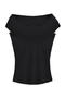 sexy slight stretch off shoulder 4 colors top(size run small)_Black