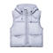 casual non-stretch hooded 4 colors zip-up sleeveless warm jacket_Black_White_Sky Blue