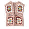exquisite slight stretch crochet crew neck lace-up tank top(size run small)_Pink