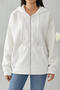 casual slight stretch 6 colors hooded zip-up jacket(size run small)_Black_White