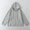 casual slight stretch 6 colors hooded zip-up jacket(size run small)_Black_White_Gray