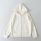 casual slight stretch lace trim zip-up hooded sweatshirts(size run small)_Black_White