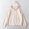 casual slight stretch lace trim zip-up hooded sweatshirts(size run small)_Black_White_Gray_Pink