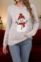 christmas stylish slight stretch snowman knitted all-match sweater_Gray