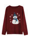 christmas stylish slight stretch snowman knitted all-match sweater_Gray_Red