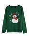 christmas stylish slight stretch snowman knitted all-match sweater_Gray_Red_Green