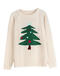 christmas stylish slight stretch christmas tree knitted all-match sweater_Black_Red_Green_Beige