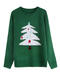 christmas stylish slight stretch christmas tree knitted all-match sweater_Black_Red_Green