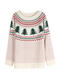 christmas stylish slight stretch knitted 3 colors jacquard all-match sweater_Red_Dark Green_Beige