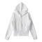 casual slight stretch 5 colors hooded zip-up jacket(size run small)_Black_White