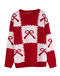 christmas stylish slight stretch bow knitted 3 colors all-match sweater_Black_Gray_Red