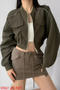 casual non-stretch 4 colors crew neck zip-up jacket(size run small)_Black_White_Dark Gray_Dark Green