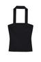 sexy slight stretch 5colors halter-neck solid color tank top(size run small)_Black