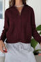 casual slight stretch twist knitted 4 colors turndown collar all-match sweater_White_Gray_Rose Red
