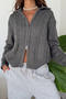 casual slight stretch twist knitted 4 colors turndown collar all-match sweater_White_Gray