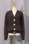 casual slight stretch solid color high quality single breasted knitted cardigan_Black_White_Brown