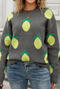 casual slight stretch lemon knitted all-match sweater(only sweater)_Black_Dark Gray
