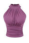 sexy slight stretch halter-neck 6colors padded tank top(size run small)_Black_Dark Gray_Pink_Yellow_Purple