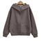 casual slight stretch 5 colors hooded zip-up sweatshirts(size run small)_Black_White_Gray_Dark Gray