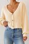 casual slight stretch knitted 3 colors v-neck loose all-match sweater_Black_Sky Blue_Beige