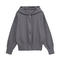 casual slight stretch hooded solid color zip-up jacket_Gray