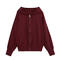 casual slight stretch hooded solid color zip-up jacket_Gray_Rose Red