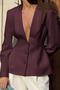 casual non-stretch 4 colors v-neck solid color blazers_White_Rose Red