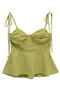 exquisite non-stretch 5 colors lace-up tank top_Black_White_Light Green_Green