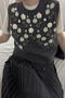 casual slight stretch ribbed knit flower pattern sleeveless sweaters_Gray_Dark Gray