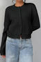 casual slight stretch knitted 6 colors single-breasted loose sweater_Black