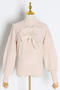 casual stretchable bow decor knitted sweater_Black_White_Pink_Beige