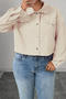 casual plus size non-stretch solid color corduroy fabric crop jacket_Black_Magenta_Beige