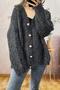 casual slight stretch solid color single-breasted loose thickened knitted cardigan_Dark Gray