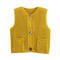 casual slight stretch 14 colors solid color single-breasted pocket knit vest_Black_White_Pink_Red_Yellow_Deep Yellow