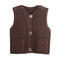 casual slight stretch 14 colors solid color single-breasted pocket knit vest_Black_White_Pink_Red_Yellow_Deep Yellow_Green_Forest Green_Dark Green_Sky Blue_Dark Blue_Purple_Darkviolet_Brown
