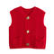 casual slight stretch 14 colors solid color single-breasted pocket knit vest_Black_White_Pink_Red
