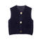 casual slight stretch 14 colors solid color single-breasted pocket knit vest_Black_White_Pink_Red_Yellow_Deep Yellow_Green_Forest Green_Dark Green_Sky Blue_Dark Blue