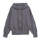 casual slight stretch solid color hooded zip-up jacket_Gray