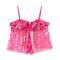 sexy non-stretch 4 colors ruffle sequin decor tank top_Pink_Magenta