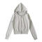 casual slight stretch 4 colors hooded zip-up jacket(size run small)_Black_White_Gray