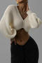 xs-xl stylish slight stretch knitted 3 colors v-neck all-match crop sweater_Rose Red_Beige