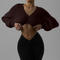xs-xl stylish slight stretch knitted 3 colors v-neck all-match crop sweater_Rose Red_Beige_Brown