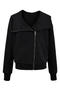 casual non-stretch 4 colors hooded zip-up jacket(size run small)_Black